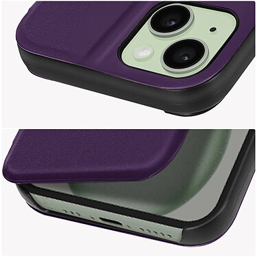 Avizar Étui Folio pour iPhone 15 Plus Clapet Support Vidéo  Violet foncé pas cher