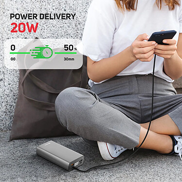 Avis Swissten Powerbank 20W USB-C Power Delivery et USB Quick Charge 20000mAh  Gris