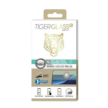 Tiger Verre Trempé pour Xiaomi 12T/12T Pro 5G Antibactérien Transparent