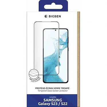 Avis BigBen Connected Protège écran pour Samsung Galaxy S23 / S22 en Verre trempé 2.5D Anti-rayures Transparent