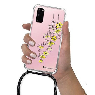 LaCoqueFrançaise Coque cordon Samsung Galaxy S20 Dessin Fleurs Cerisiers pas cher