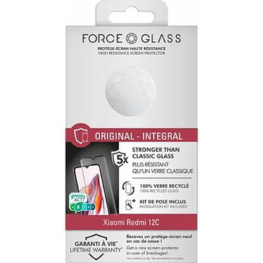 Acheter Force Glass Protection d'écran pour Redmi 12C en Verre Organique 2.5D Original Transparent