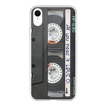 Evetane Coque iPhone Xr 360 intégrale transparente Motif Cassette Tendance