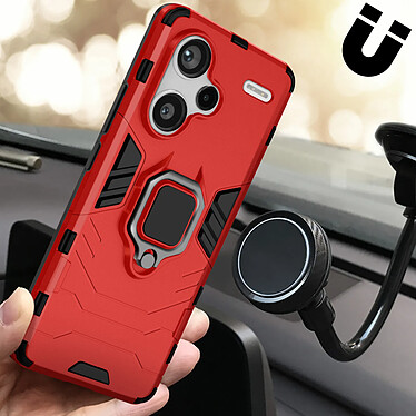 Acheter Avizar Coque pour Xiaomi Redmi Note 13 Pro Plus Bi-matière Antichoc Anneau Support  Rouge