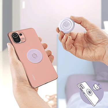 Popsockets PopGrip Téléphone Maintien Support Vidéo Design Violet Translucide pas cher