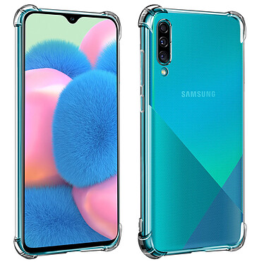 Avizar Coque Samsung Galaxy A50 / A30s Silicone Flexible Coins Bumper Transparent