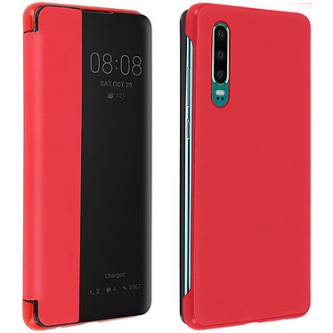 Avizar Etui folio Rouge à fenêtre pour Huawei P30