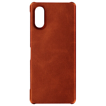 Avizar Coque pour Sony Xperia 5 V Rigide revêtement Simili Cuir  Marron