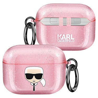 Karl Lagerfeld Coque pour AirPods Pro Antichoc Glitter Rose