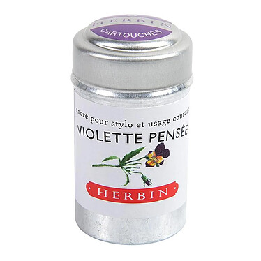 HERBIN Boîte de 6 cartouches d'encre standard Violette pensée x 6