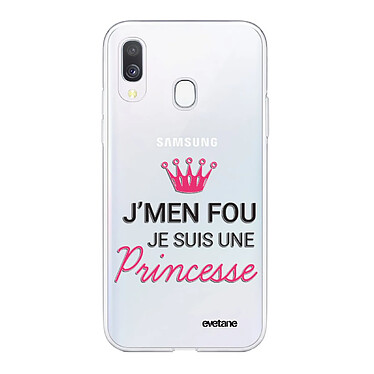 Evetane Coque Samsung Galaxy A20e 360 intégrale transparente Motif Je suis une princesse Tendance