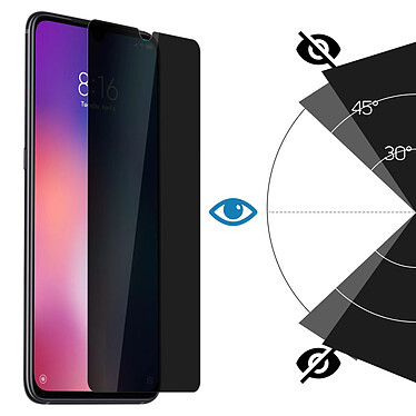 Avizar Film Xiaomi Mi 9 Protection Écran Anti-espion Verre trempé Teinté