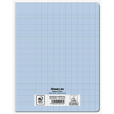 Avis CONQUÉRANT Cahier conquérant polypro agrafé 17X22 cm 96P 90G grands carreaux bleu ciel x 3