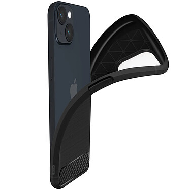 Avizar Coque pour iPhone 14 Plus Renforcée Souple Carbone Effet Brossé  Noir pas cher