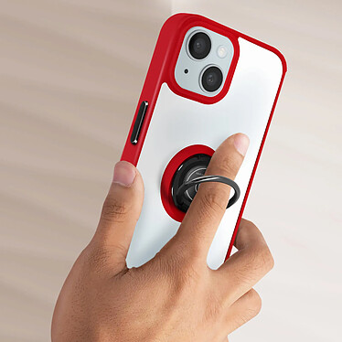 Avis Avizar Coque pour iPhone 15 Bi-matière Bague Métallique Support Vidéo  Rouge