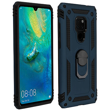 Avizar Coque Huawei Mate 20 Bi matière Rigide Souple Bague Support Vidéo bleu nuit