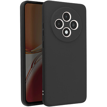 Avizar Coque pour Oppo Reno 12F Silicone Souple Mate Noir