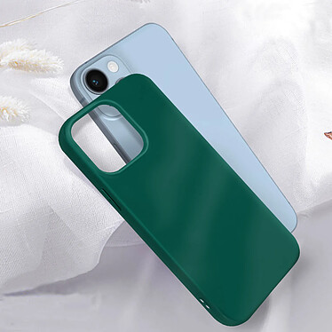 Acheter Avizar Coque pour Apple iPhone 14 Plus Silicone Flexible Finition Mate Anti-traces  vert foncé