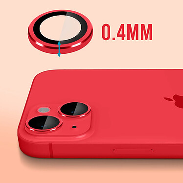 Avizar Film caméra pour iPhone 14 et 14 Plus Verre trempé 9H 0.4mm  Transparent Contour rouge pas cher