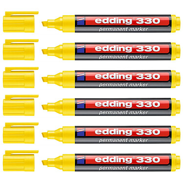 EDDING Marqueur Permanent 330 Jaune Pointe Biseautée 1-5 mm x 6