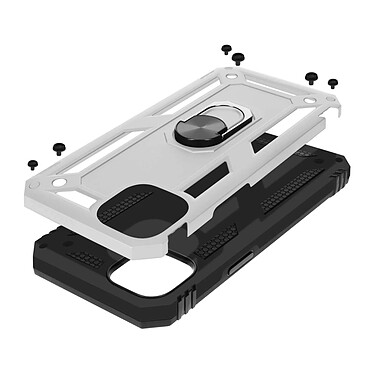 Avizar Coque pour iPhone 15 Plus Antichoc Hybride Bague Support Magnétique  Argent pas cher