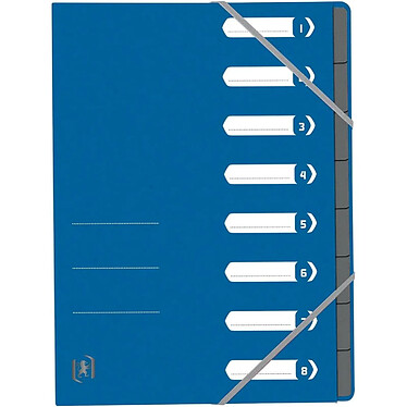 OXFORD Trieur Top File+, A4, 8 compartiments, bleu