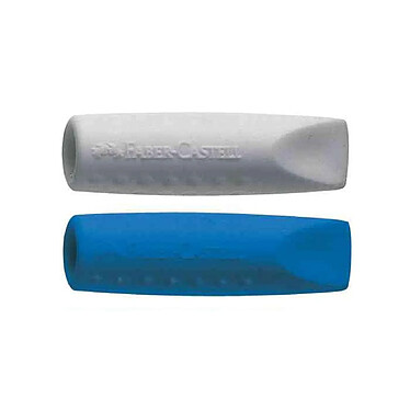 FABER-CASTELL Gommes 'GRIP 2001 ERASER CAP' Sachet de 2 (Gris/bleu OU Gris/rouge) x 24