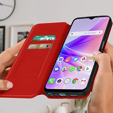 Avis Avizar Housse pour Oppo A77 Clapet Portefeuille Fonction Support Vidéo  rouge