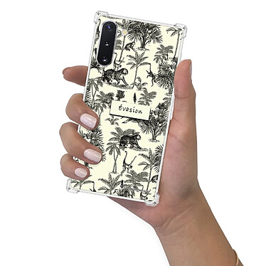 LaCoqueFrançaise Coque Samsung Galaxy Note 10 Silicone antichocs Solides coins renforcés  transparente Motif Botanic Evasion pas cher