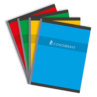 CONQUÉRANT Cahier Broché 17x 22 cm 192p 70G grands carreaux coloris aléatoires