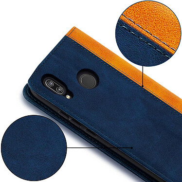 Avis Avizar Etui folio Bleu Nuit Éco-cuir pour Huawei P20 Lite