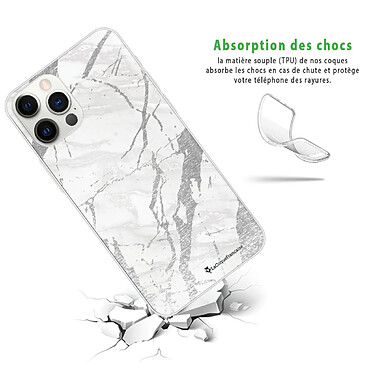 Avis LaCoqueFrançaise Coque iPhone 12/12 Pro silicone transparente Motif Marbre gris ultra resistant