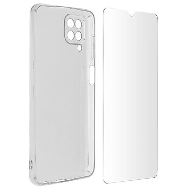 Avizar Coque Samsung Galaxy A12 Souple Film Verre Trempé 9H Transparent