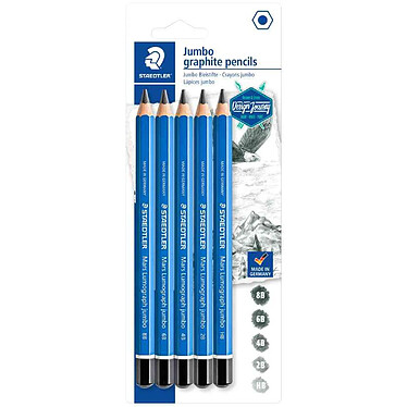 STAEDTLER Crayon graphite Mars Lumograph jumbo, blister de 5