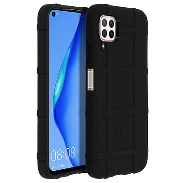 Avizar Coque Huawei P40 Lite Motif Carreaux Relief Souple Renforcé Anti-trace noir