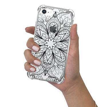 Evetane Coque iPhone 7/8/ iPhone SE 2020 anti-choc souple angles renforcés transparente Motif Mandala noir pas cher