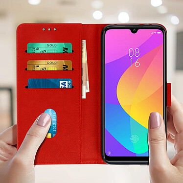 Avis Avizar Étui Xiaomi Mi A3 Housse Intégrale Porte-cartes Fonction Support rouge