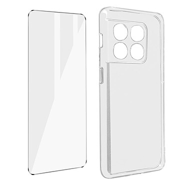 Avizar Coque pour OnePlus 10 Pro 5G Silicone Souple et Film Verre Trempé 9H  transparent