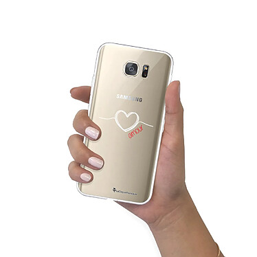 LaCoqueFrançaise Coque Samsung Galaxy S7 360 intégrale transparente Motif Coeur Blanc Amour Tendance pas cher