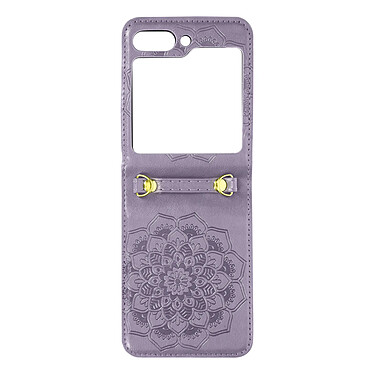 Avizar Coque pour Samsung Galaxy Z Flip 5 Motif fleur  Collection Mandala Blossom Violet