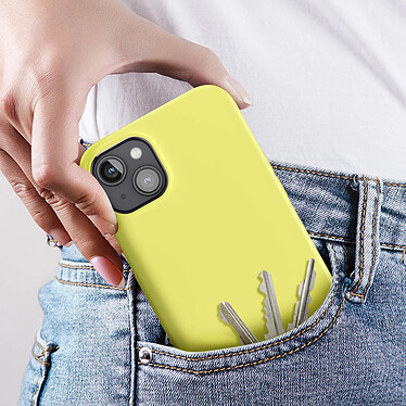 Avis Avizar Coque pour iPhone 15 Plus Silicone Semi-rigide Finition Douce au Toucher Fine  Jaune