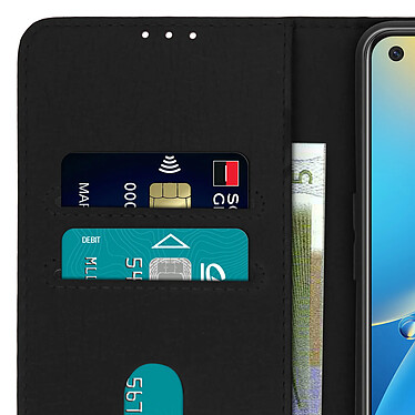 Avizar Étui Oppo A74 Protection avec Porte-carte Fonction Support noir pas cher