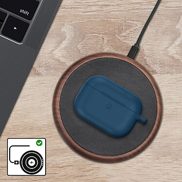 Coque AirPods Pro et Pro 2 Souple Anti-traces Anti-rayures Mousqueton bleu nuit pas cher