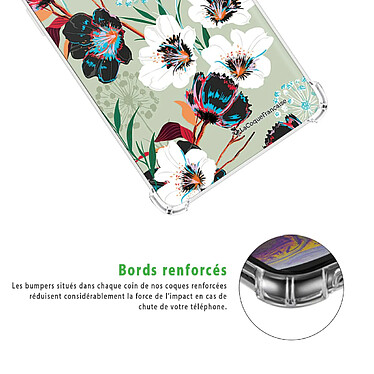 Acheter LaCoqueFrançaise Coque Xiaomi Redmi 9A Silicone antichocs Solides coins renforcés  transparente Motif Fleurs vert d'eau