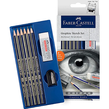 FABER-CASTELL Set de dessin Goldfaber graphite 8 pièces