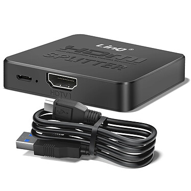 LinQ Splitter HDMI 4K Ultra HD sur 2 Écrans Simultanés Noir pas cher