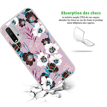 Avis LaCoqueFrançaise Coque Xiaomi Redmi 9T 360 intégrale transparente Motif Fleurs parme Tendance