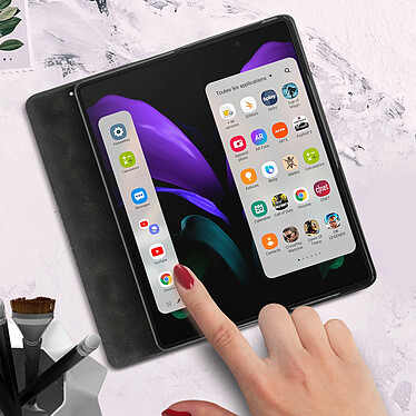 Acheter Avizar Coque pour Samsung Z Fold 2 Protection Intégrale Fermeture Magnétique Noir