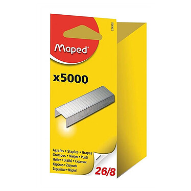 MAPED Boite de 5000 Agrafes 26/8 Zinguées