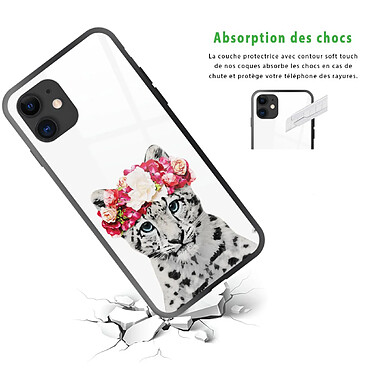 Avis Evetane Coque iPhone 11 Coque Soft Touch Glossy Leopard Couronne Design